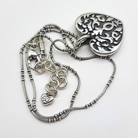 Brighton "CORDOBA HEART" Reversible Pendant Worn 1x!! MSRP $58 Beautiful 🖤❤️ - Picture 9 of 10